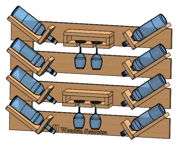 Handcrafted Dark Oak Wooden Wine Rack | 6-Bottle Rustic Storage Shelf for Home Bar