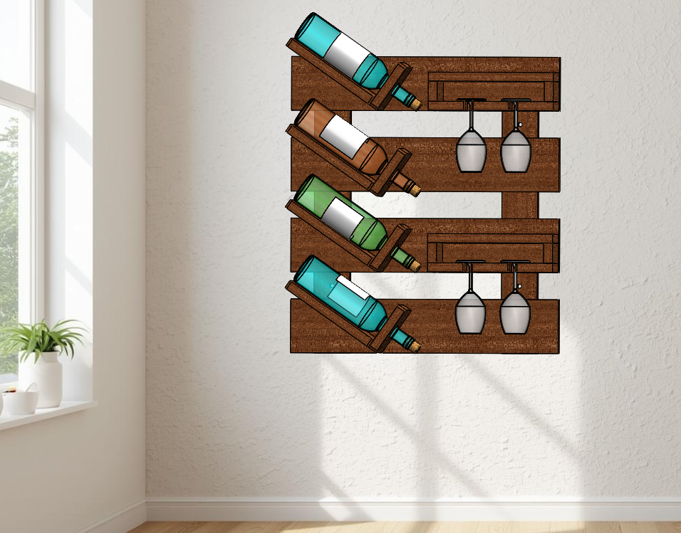 DIY Wooden Wine Rack – Woodworking Plan & Assembly Guide (PDF Download)