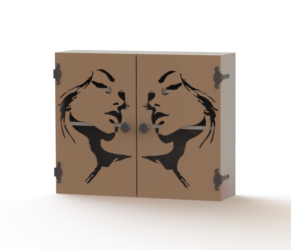 DIY Wooden Jewelry Cabinet Kit | Wall Organizer with Woman Silhouette Design