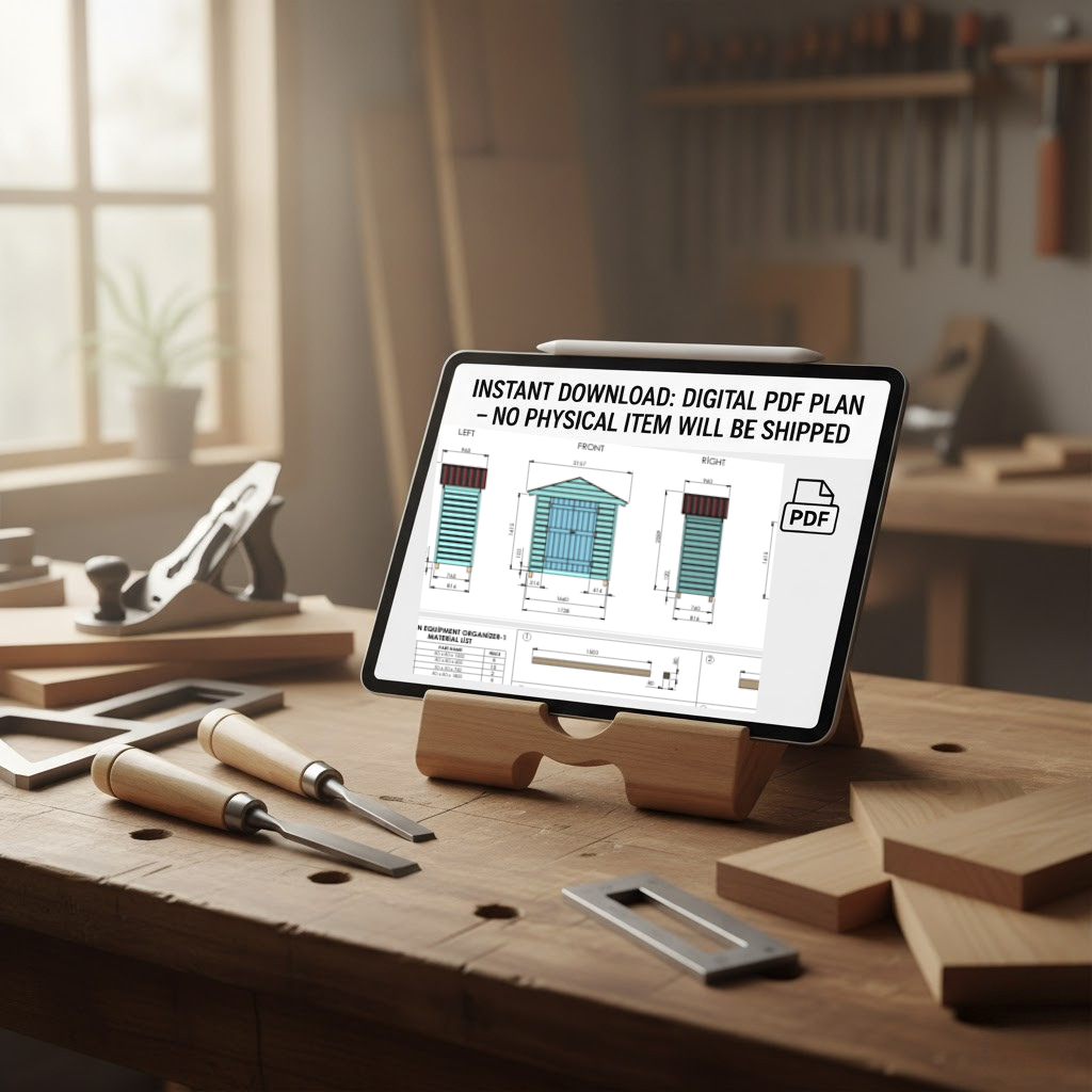BE-1 Garden Equipment Organizer PLAN (PDF) - Engineered Outdoor Storage Blueprint