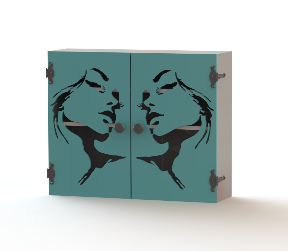 DIY Wooden Jewelry Cabinet Kit | Wall Organizer with Woman Silhouette Design
