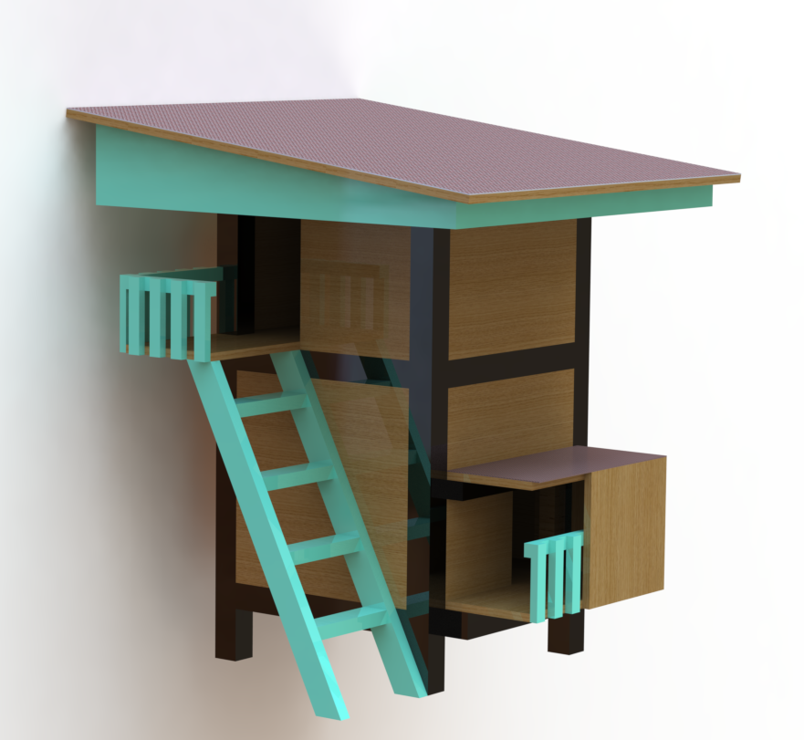 DIY Wooden Cat House Kit | Outdoor Two-Story Shelter for Cats