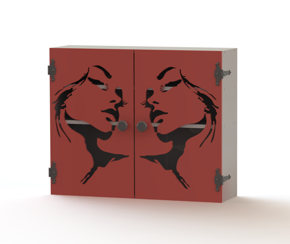 DIY Wooden Jewelry Cabinet Kit | Wall Organizer with Woman Silhouette Design