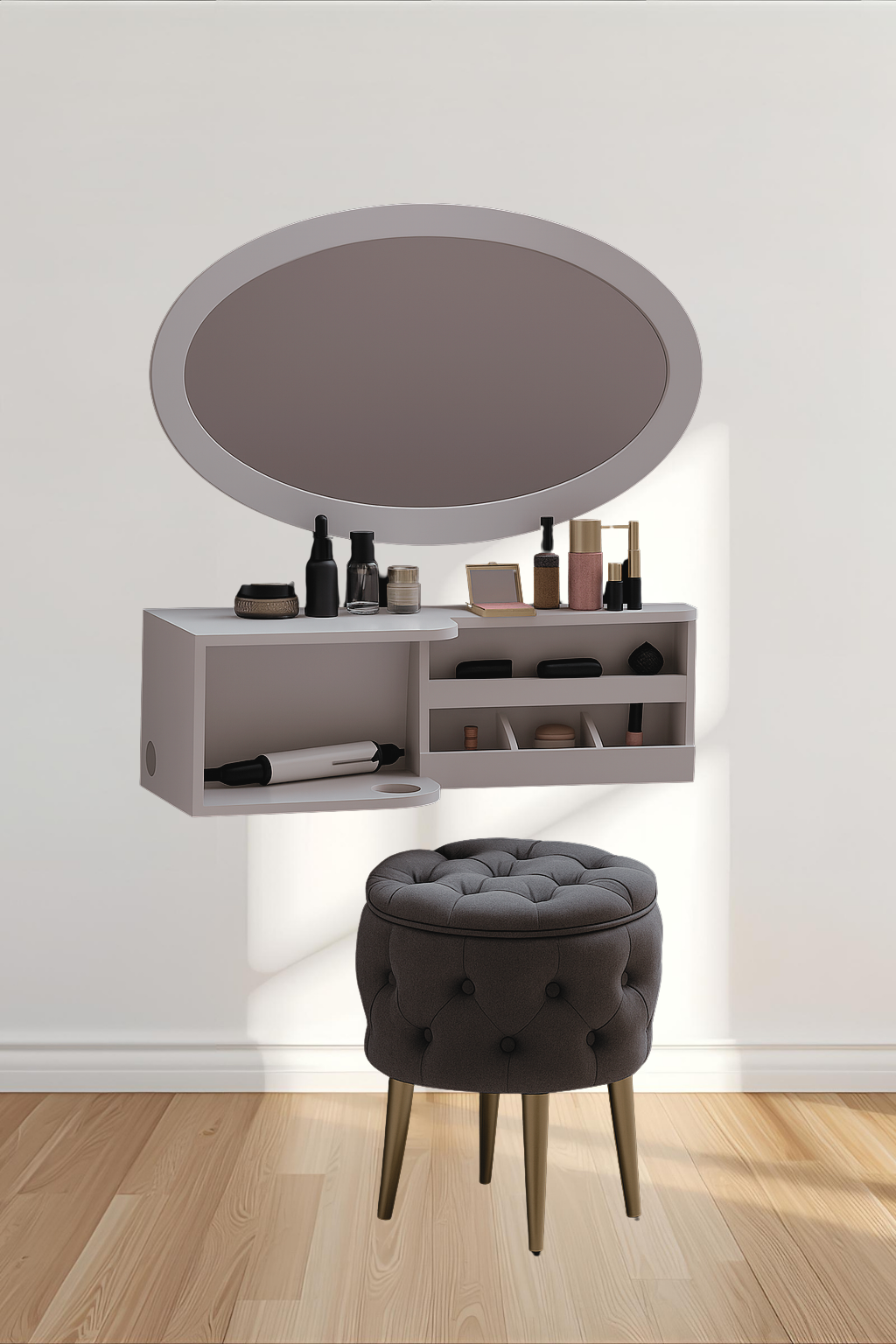 DIY Wooden Jewelry Organizer Plan (Step-by-Step PDF Tutorial) – Handmade Vanity Mirror Shelf Design