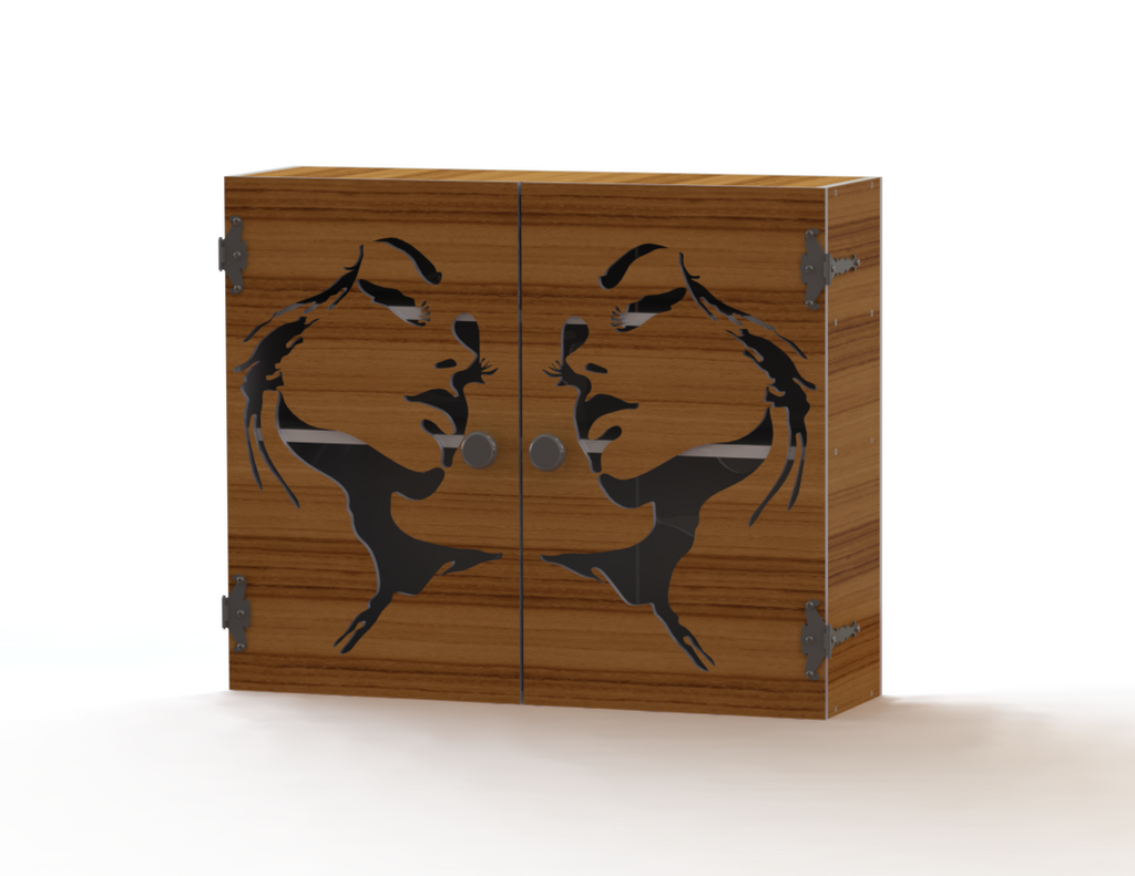 DIY Wooden Jewelry Cabinet Kit | Wall Organizer with Woman Silhouette Design