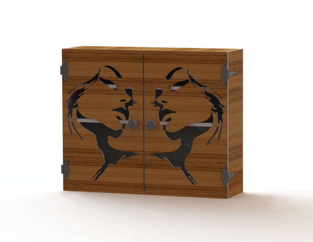 DIY Wooden Jewelry Cabinet Kit | Wall Organizer with Woman Silhouette Design