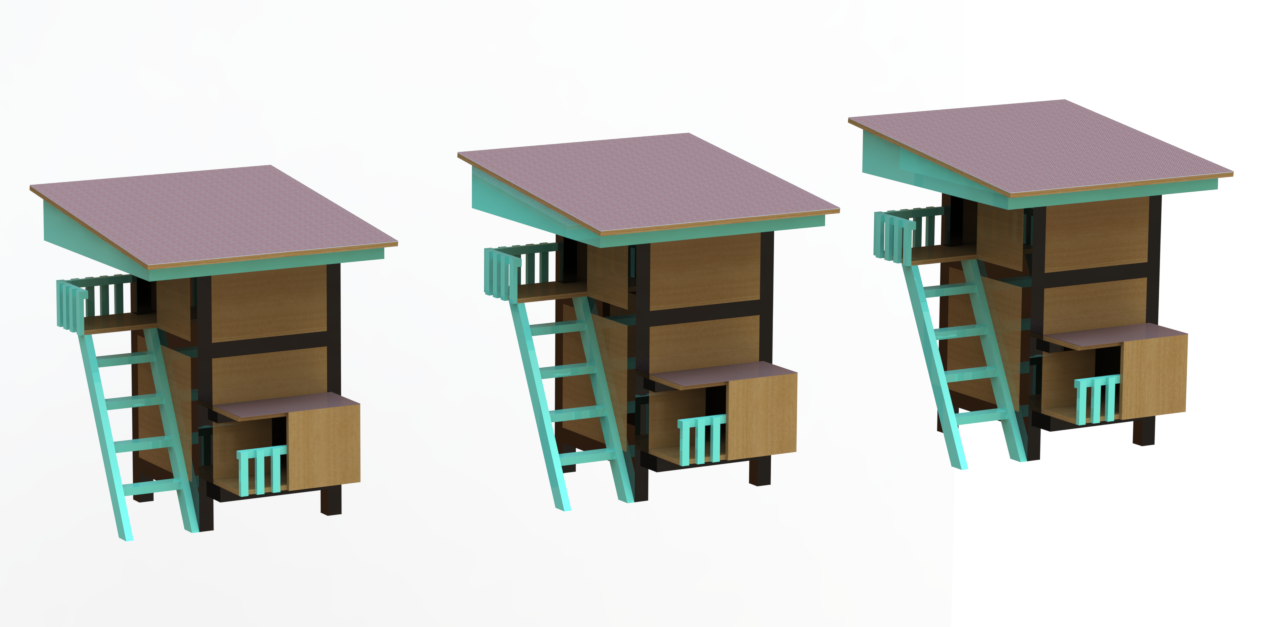 DIY Wooden Cat House Kit | Outdoor Two-Story Shelter for Cats
