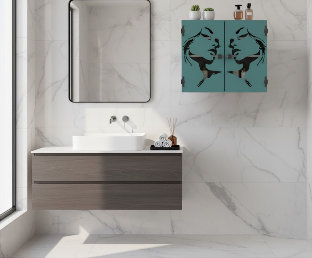 Artistic Silhouette Wall Cabinet Plan – Detailed Blueprint for Jewelry & Storage | Digital Download