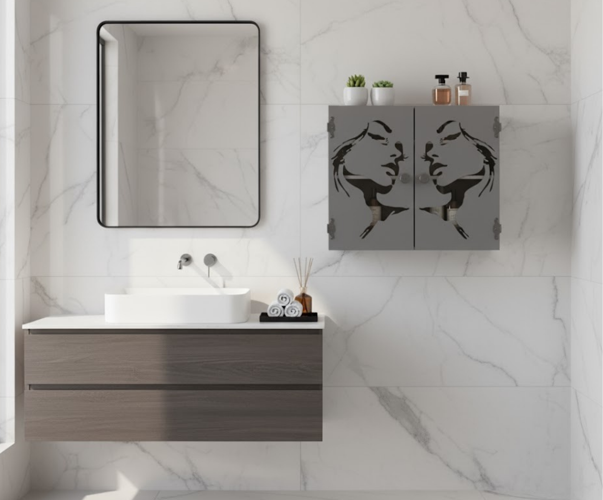 Artistic Silhouette Wall Cabinet Plan – Detailed Blueprint for Jewelry & Storage | Digital Download