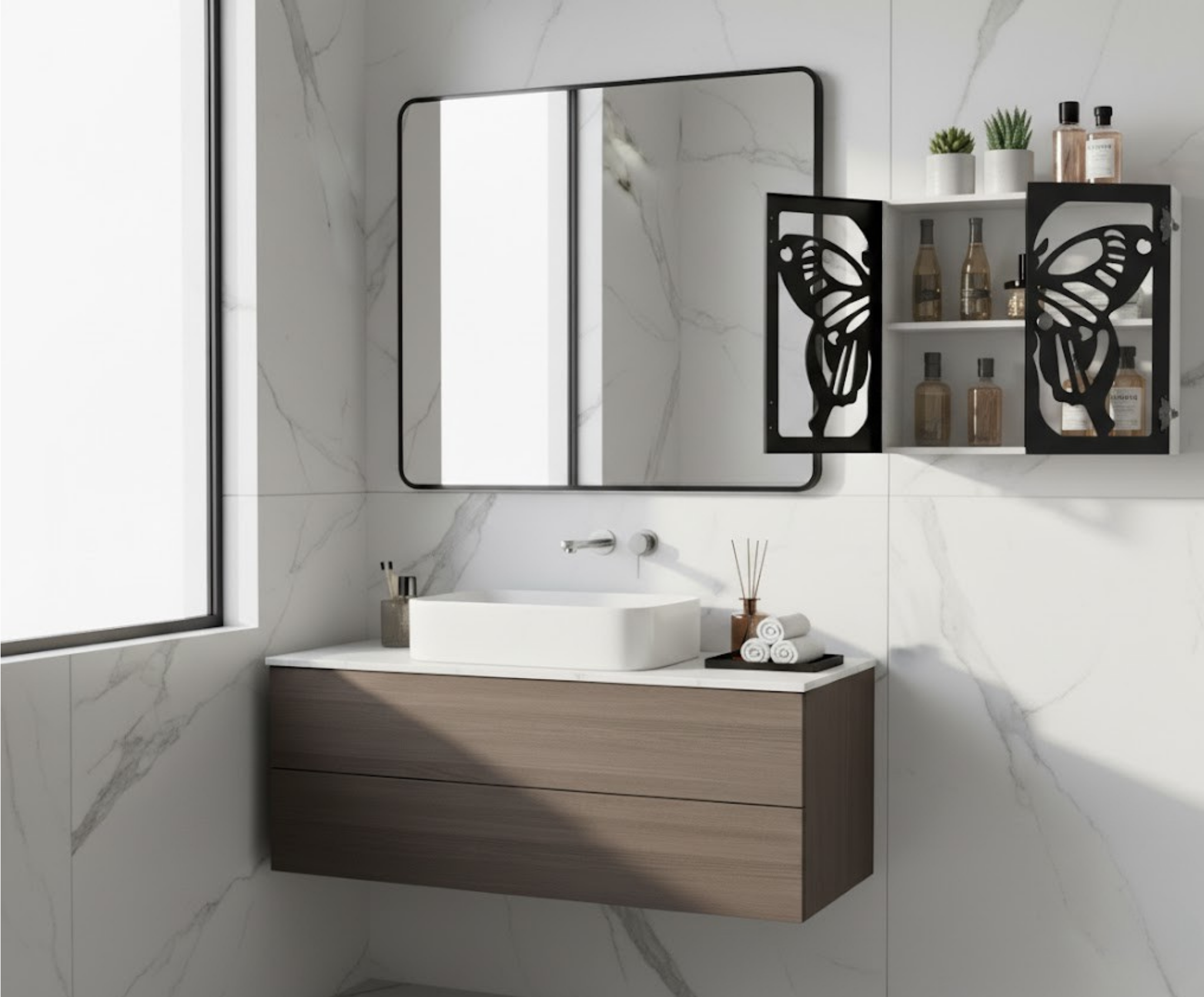 Butterfly Jewelry Cabinet Plan – Artistic Wall Organizer Blueprint | Full-Scale Template Download