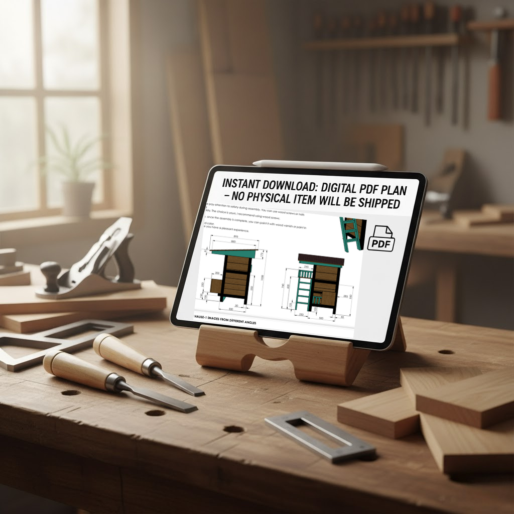 Luxury Outdoor Cat House Blueprint (2-Story with Ladder) – Engineered Shelter Plan | Digital Download