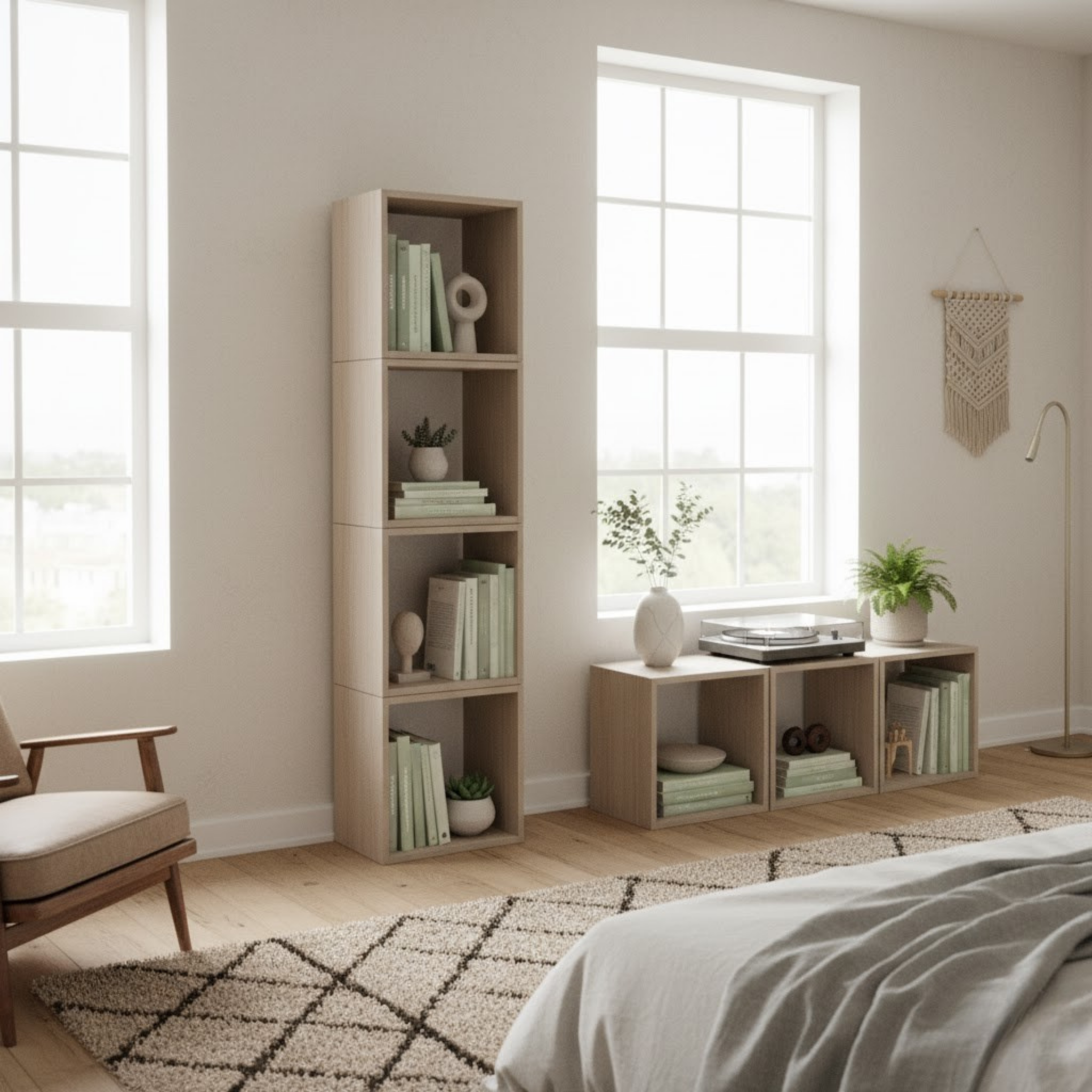 Beginner Modular Cube Shelf Plan ($6.99) – Simple Plywood DIY Storage