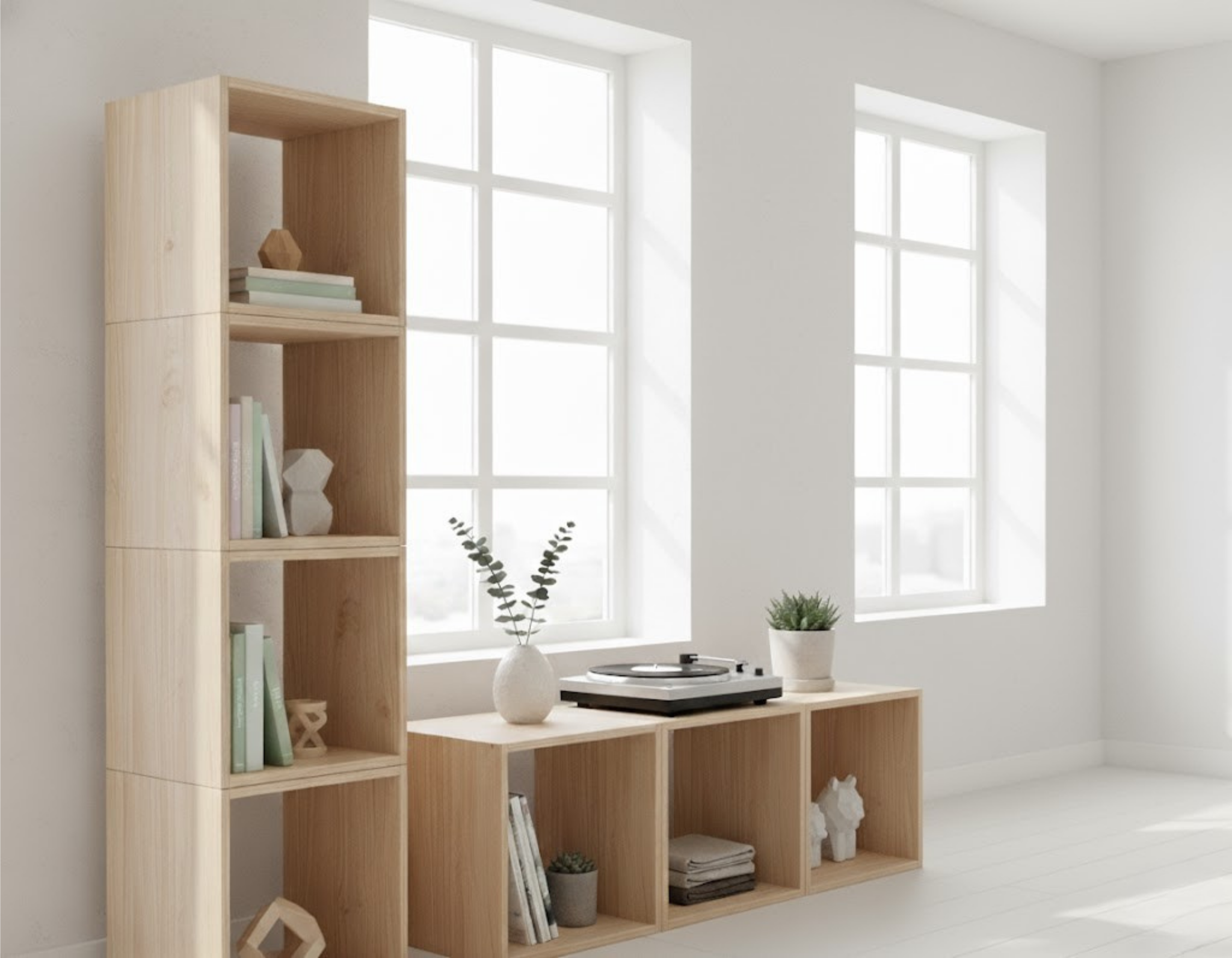 Beginner Modular Cube Shelf Plan  – Simple Plywood DIY Storage