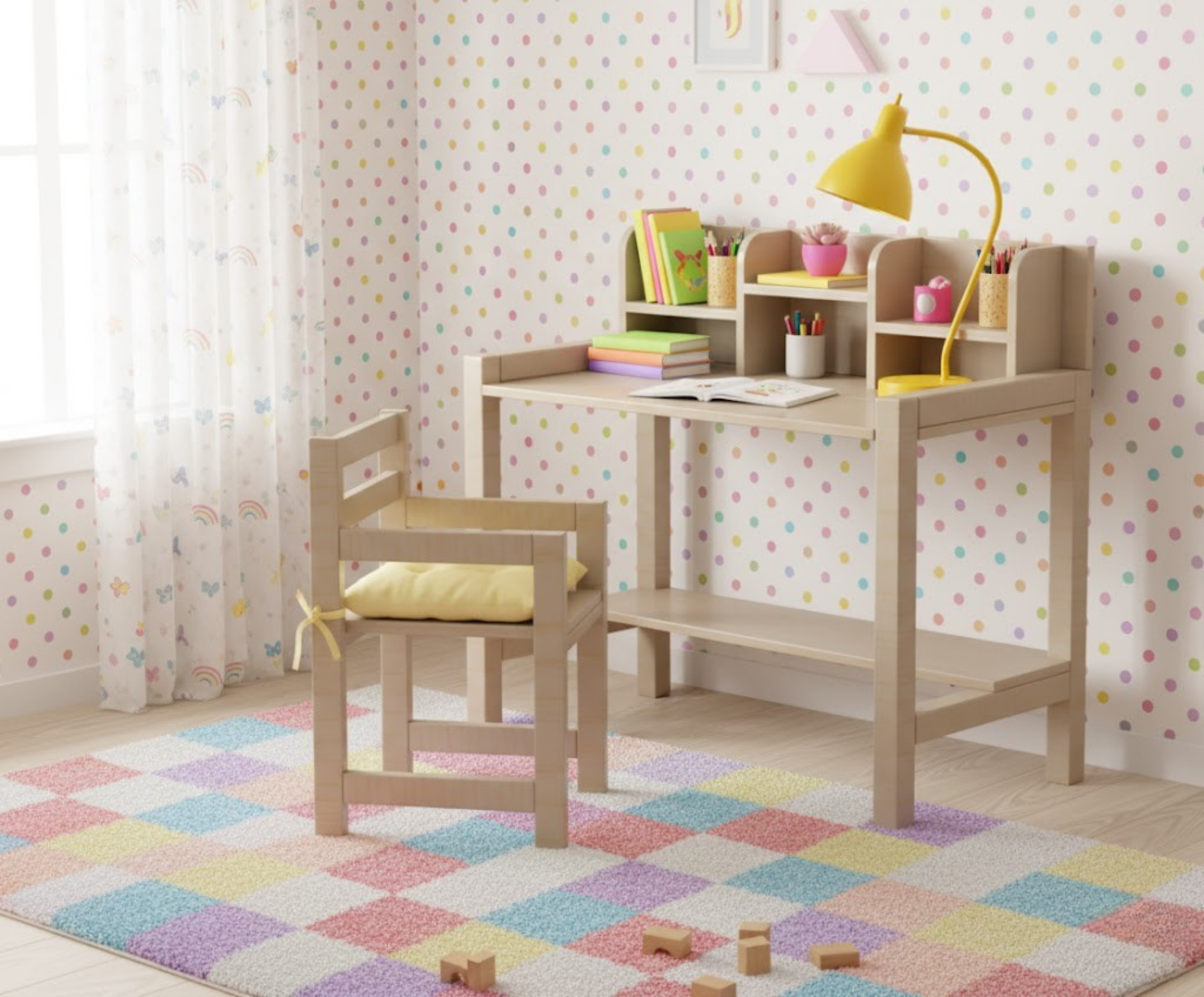 Minimalist Kids Desk and Chair Plans SET | Easy DIY Woodworking Blueprint | Metric & Imperial Dimensions