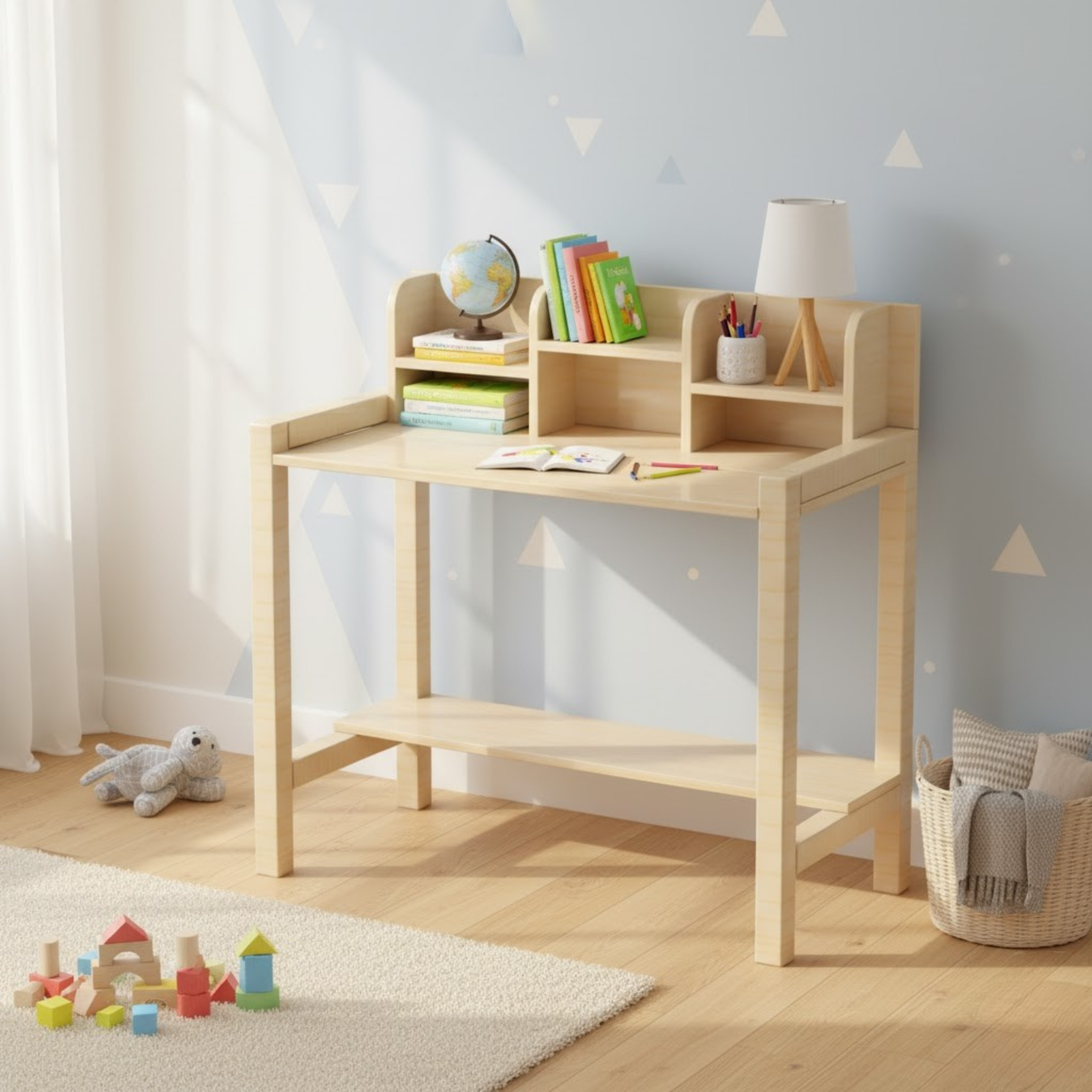 Minimalist Kids Study Desk Plan – ULTRA-SIMPLE 6-Part Blueprint | Dual Measurements