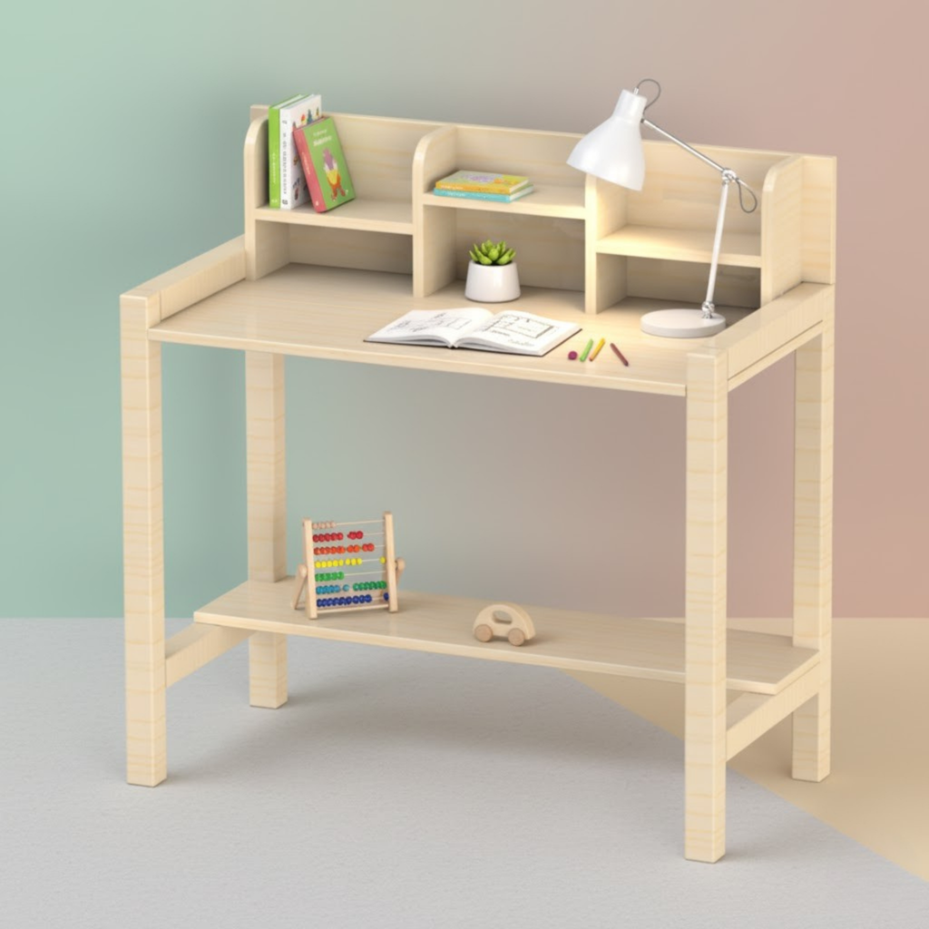 Minimalist Kids Study Desk Plan – ULTRA-SIMPLE 6-Part Blueprint | Dual Measurements