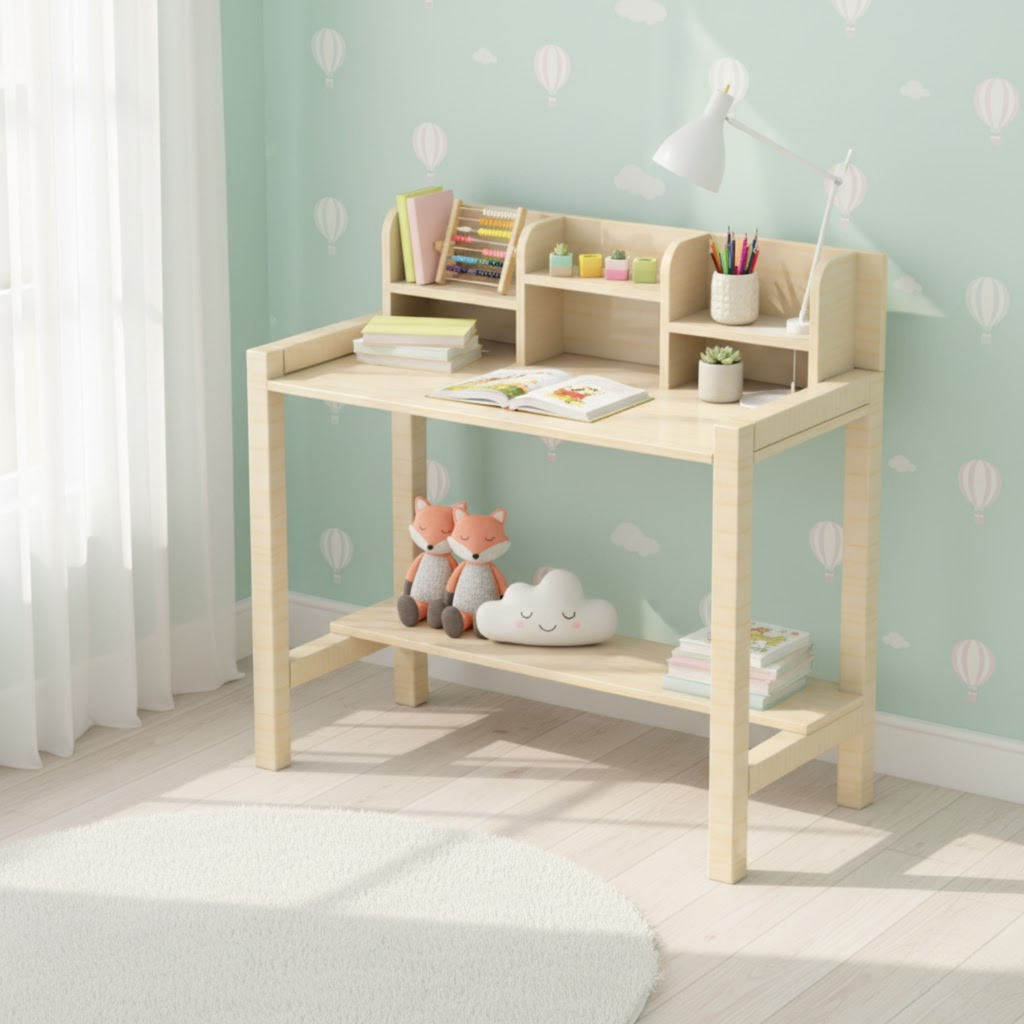 Minimalist Kids Study Desk Plan – ULTRA-SIMPLE 6-Part Blueprint | Dual Measurements