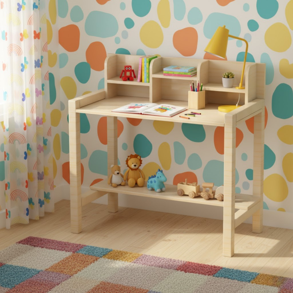 Minimalist Kids Study Desk Plan – ULTRA-SIMPLE 6-Part Blueprint | Dual Measurements