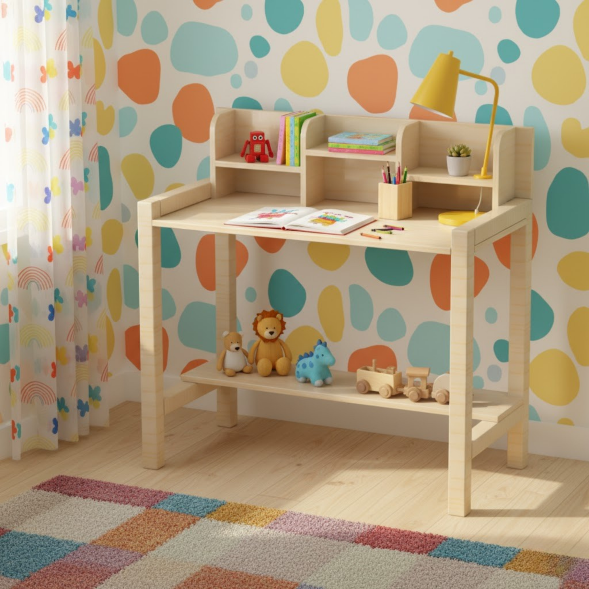 Minimalist Kids Study Desk Plan – ULTRA-SIMPLE 6-Part Blueprint | Dual Measurements