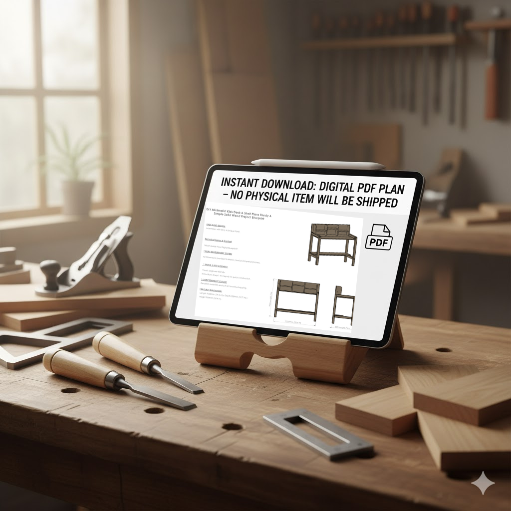 Minimalist Kids Study Desk Plan – ULTRA-SIMPLE 6-Part Blueprint | Dual Measurements