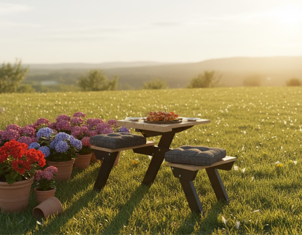 Heavy-Duty Picnic Table Plans (4 Seater) | M12 Bolt Design for Maximum Durability | Imperial & Metric PDF
