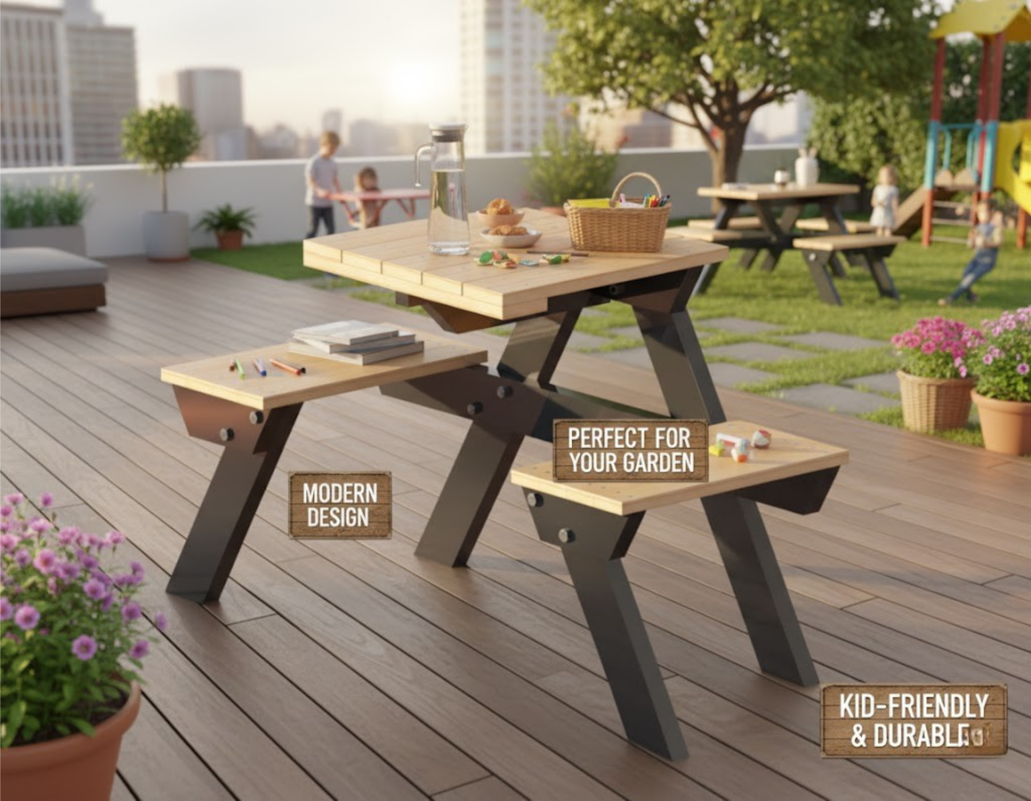 Heavy-Duty Picnic Table Plans (4 Seater) | M12 Bolt Design for Maximum Durability | Imperial & Metric PDF