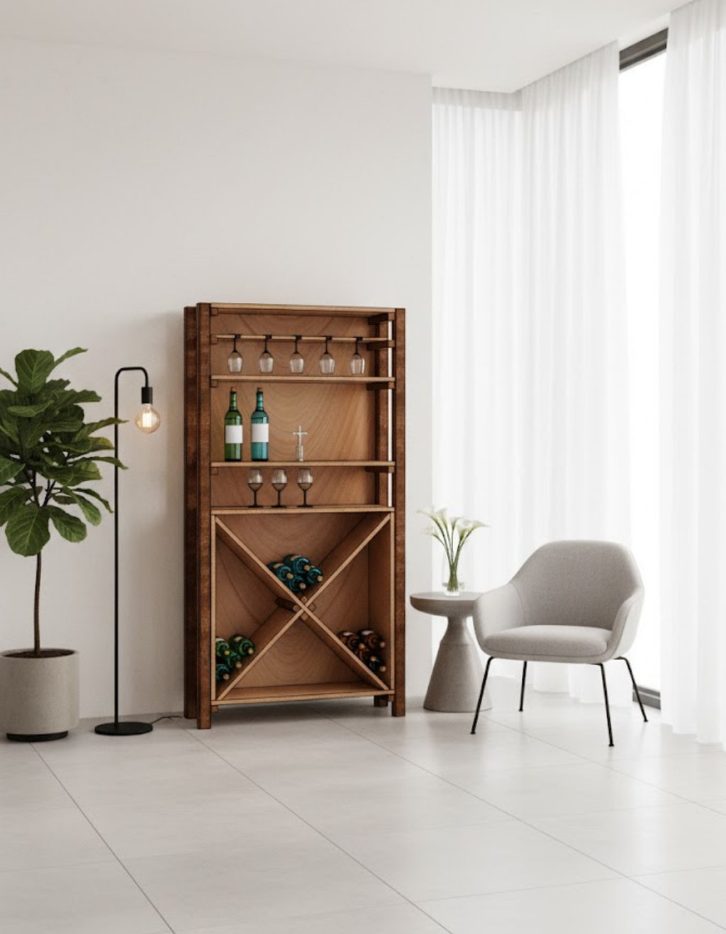 DIY Wine Rack Plan (Metric PDF) – Step-by-Step Woodworking Project for Home Bar