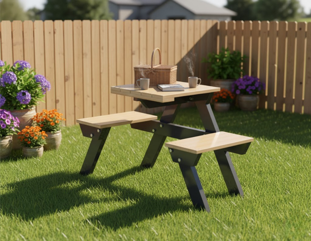 Heavy-Duty Picnic Table Plans (4 Seater) | M12 Bolt Design for Maximum Durability | Imperial & Metric PDF