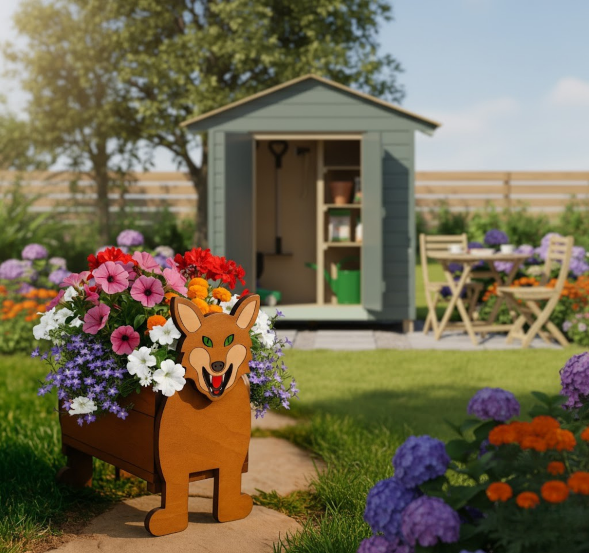 DIY Fox Planter Template (PDF) – Beginner Woodworking Guide for Garden Decor | Instant Download