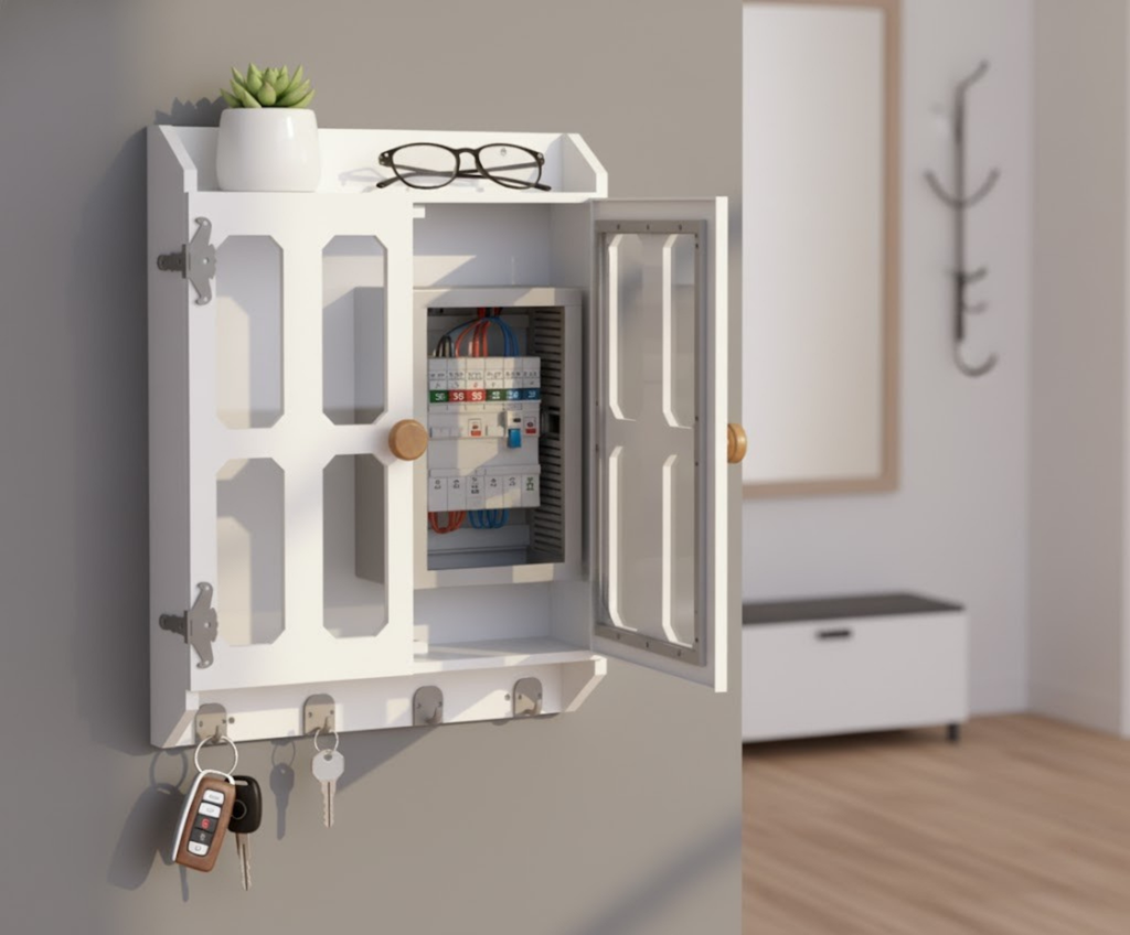 DIY Wall Key Holder Cabinet Plan – Laser/CNC Ready Organizer Blueprint | Instant Download