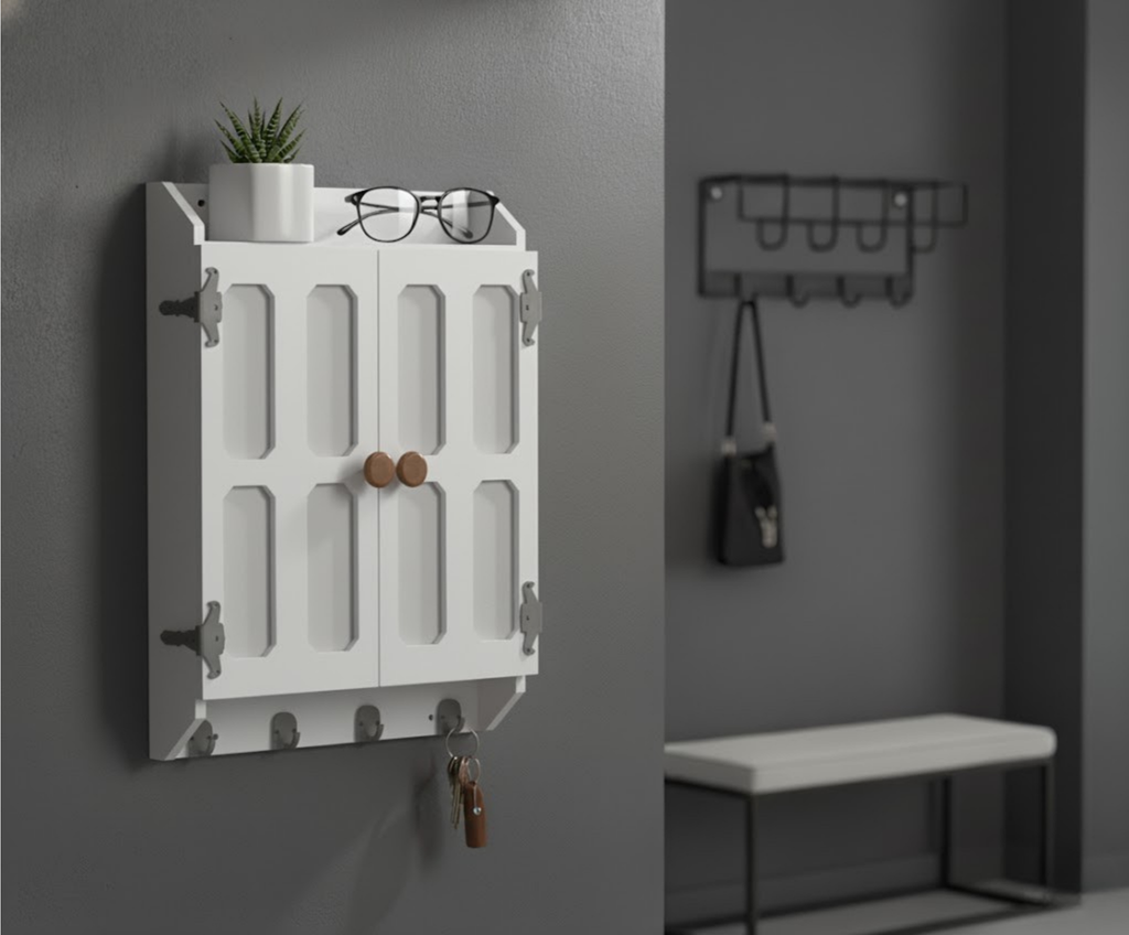 DIY Wall Key Holder Cabinet Plan – Laser/CNC Ready Organizer Blueprint | Instant Download