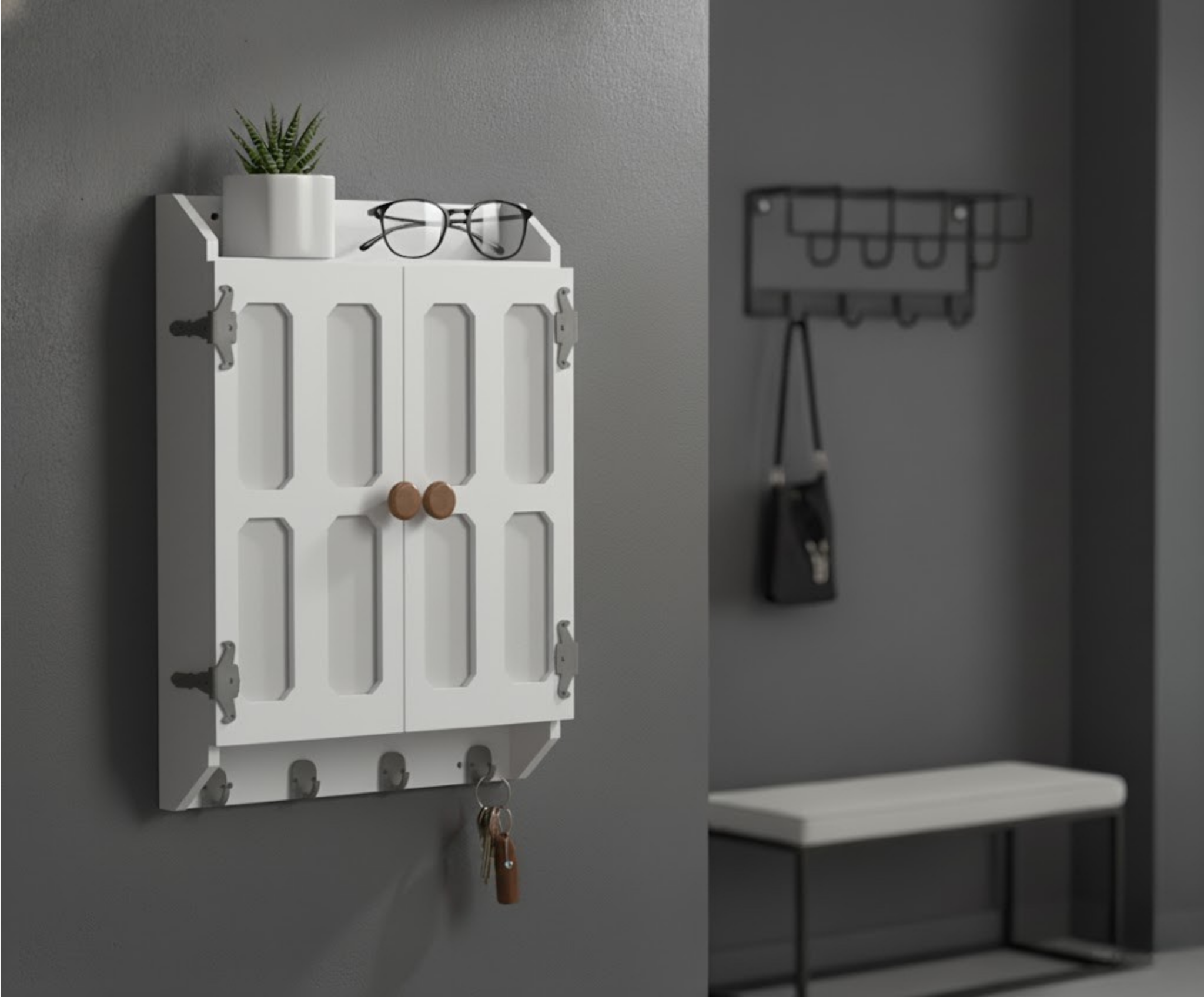 DIY Wall Key Holder Cabinet Plan – Laser/CNC Ready Organizer Blueprint | Instant Download