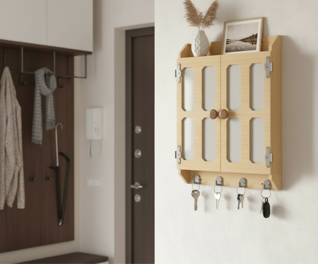 DIY Wall Key Holder Cabinet Plan – Laser/CNC Ready Organizer Blueprint | Instant Download