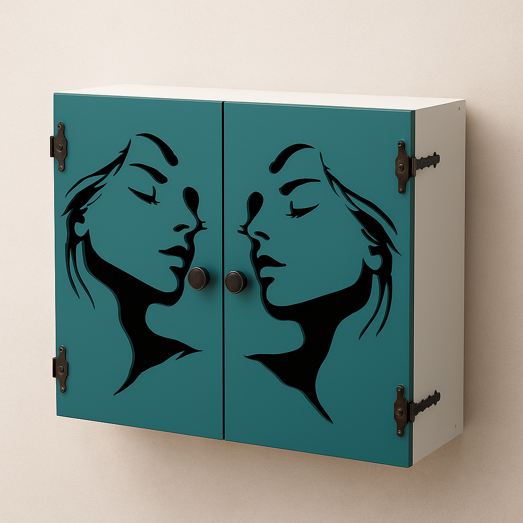 DIY Wooden Jewelry Cabinet Kit | Wall Organizer with Woman Silhouette Design