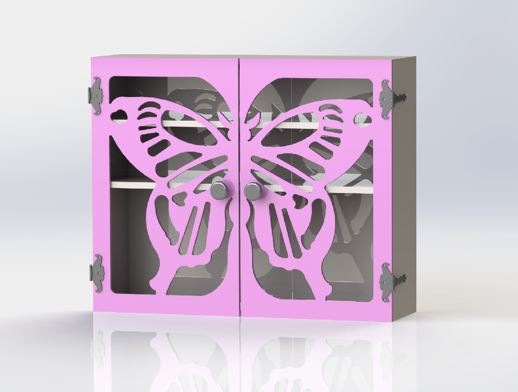DIY Wooden Jewelry Cabinet Kit | Butterfly Design Wall Organizer
