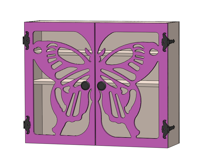 DIY Wooden Jewelry Cabinet Kit | Butterfly Design Wall Organizer