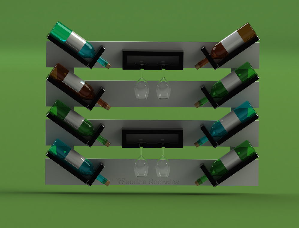 Handcrafted Dark Oak Wooden Wine Rack | 6-Bottle Rustic Storage Shelf for Home Bar