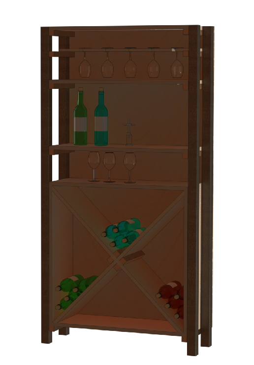 DT3 Wooden Wine Rack | Handcrafted 12-Bottle Floor Storage Shelf with Oak Finish