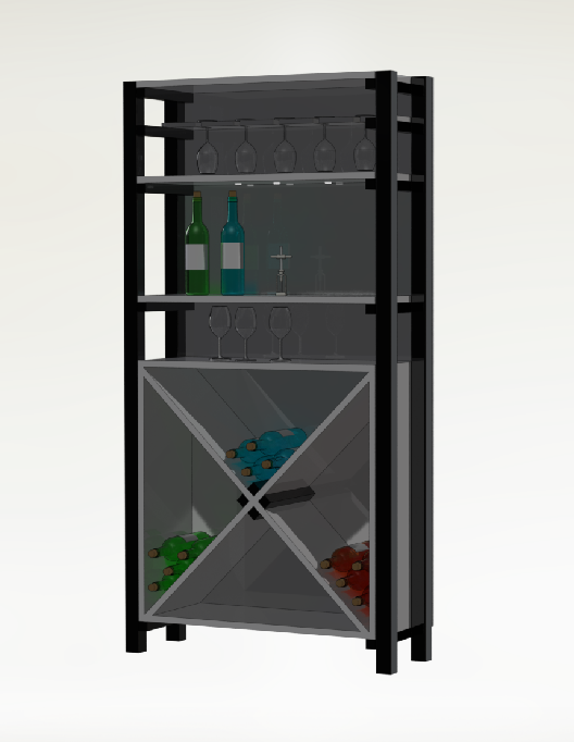 DT3 Wooden Wine Rack | Handcrafted 12-Bottle Floor Storage Shelf with Oak Finish