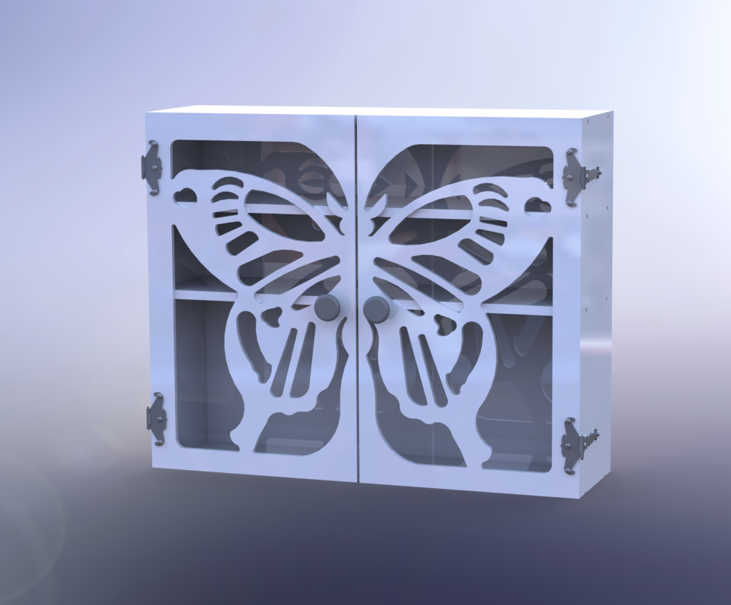 DIY Wooden Jewelry Cabinet Kit | Butterfly Design Wall Organizer