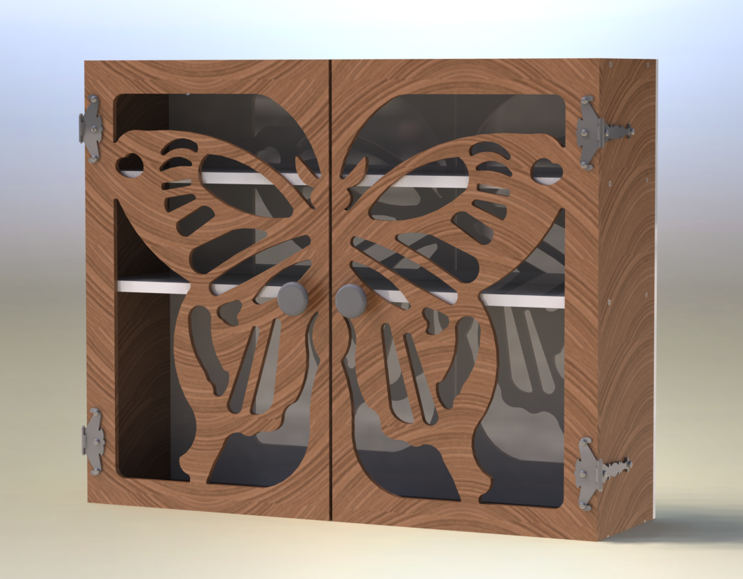 DIY Wooden Jewelry Cabinet Kit | Butterfly Design Wall Organizer