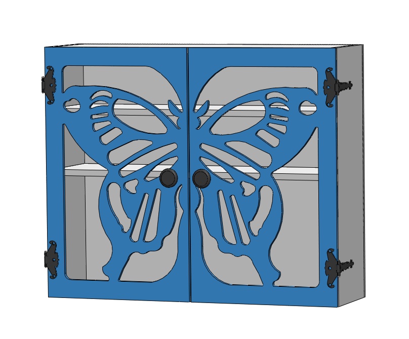 DIY Wooden Jewelry Cabinet Kit | Butterfly Design Wall Organizer