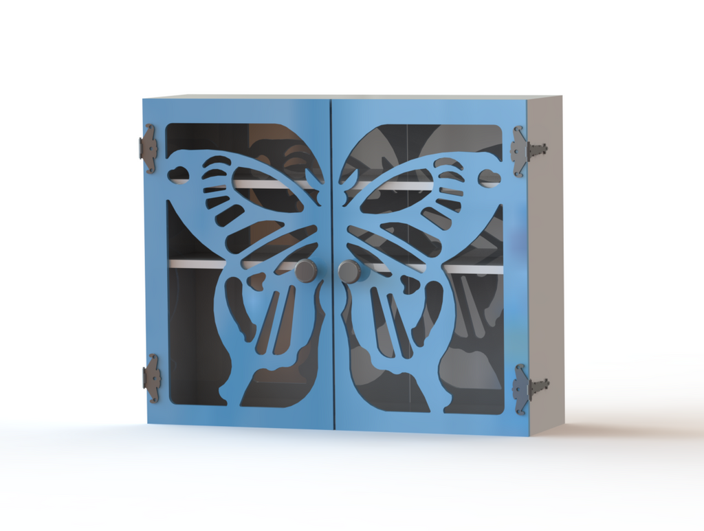DIY Wooden Jewelry Cabinet Kit | Butterfly Design Wall Organizer
