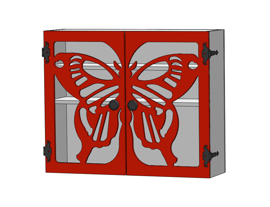 DIY Wooden Jewelry Cabinet Kit | Butterfly Design Wall Organizer