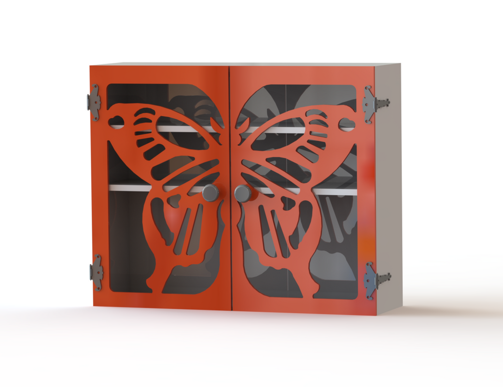 DIY Wooden Jewelry Cabinet Kit | Butterfly Design Wall Organizer