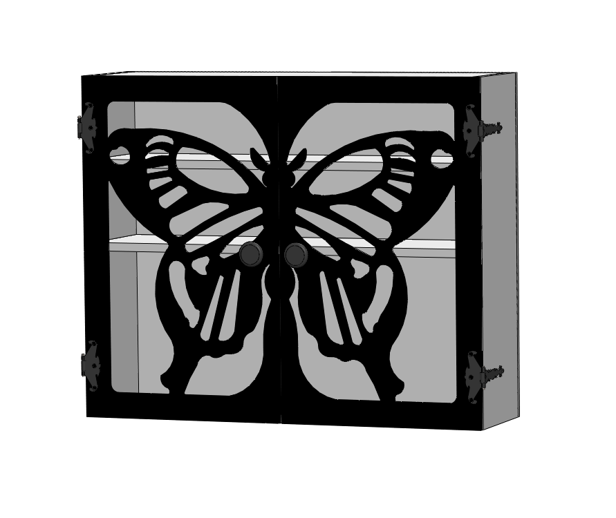 DIY Wooden Jewelry Cabinet Kit | Butterfly Design Wall Organizer