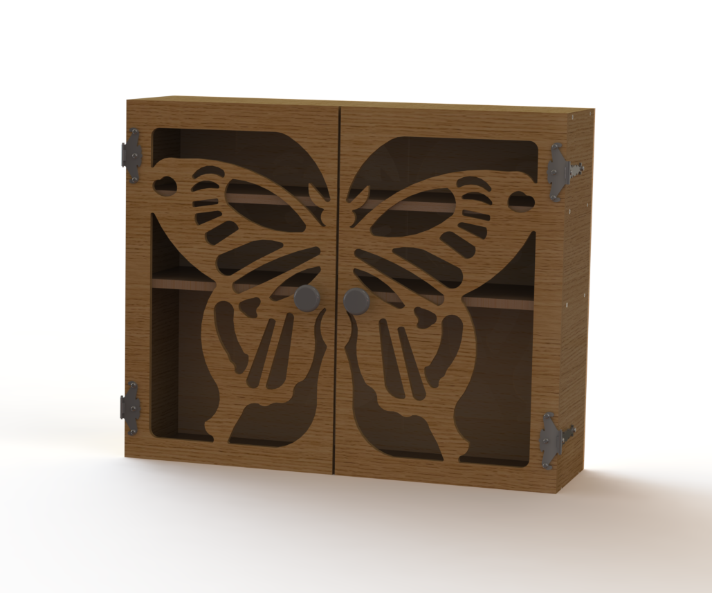 DIY Wooden Jewelry Cabinet Kit | Butterfly Design Wall Organizer