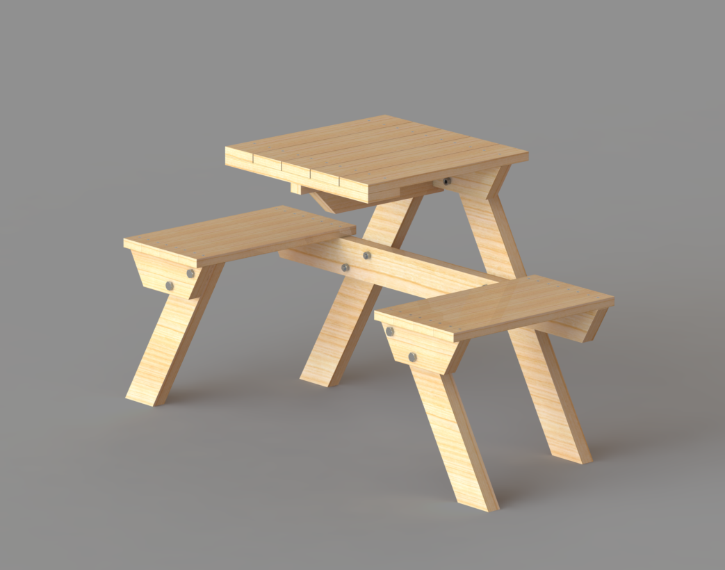 DIY Wooden Table Assembly Kit – Table-1 | Solid Wood & Metal Bolt Construction