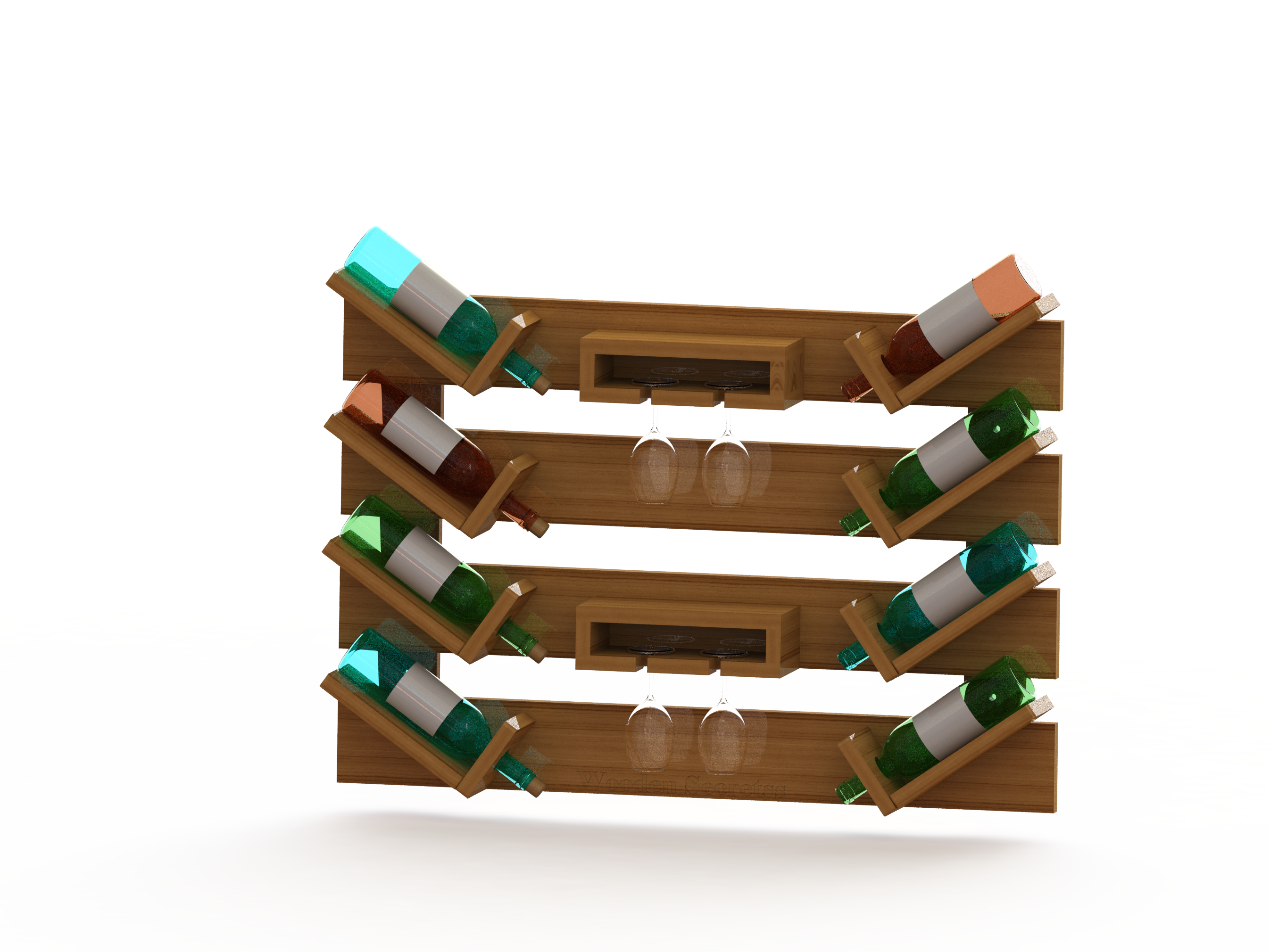 Handcrafted Dark Oak Wooden Wine Rack | 6-Bottle Rustic Storage Shelf for Home Bar